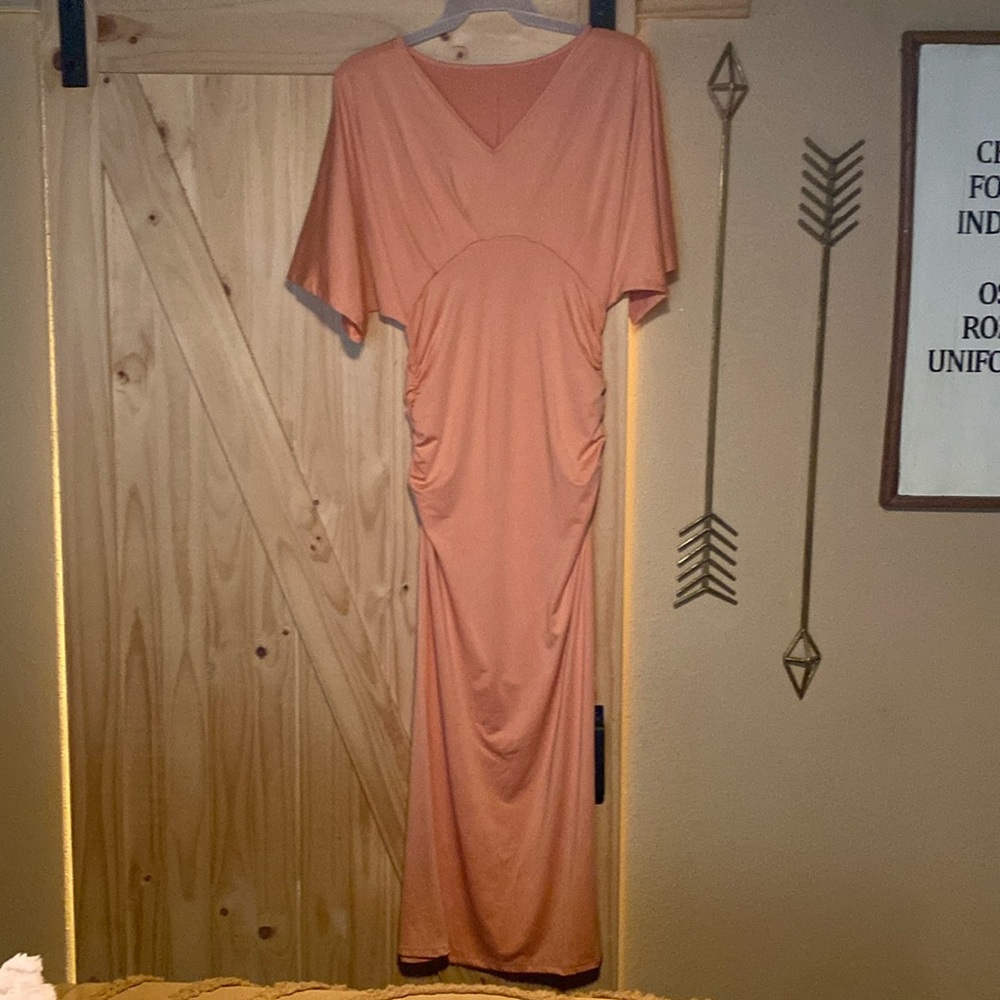 SHEIN Long Coral Bridesmaid Dress